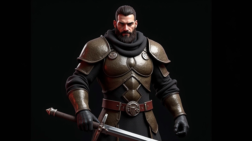 3D fantasy warrior character model