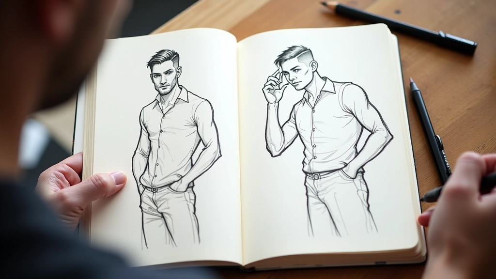 Digital painting showing a character design with exaggerated proportions, simplified shapes, and bold outlines demonstrating stylization techniques