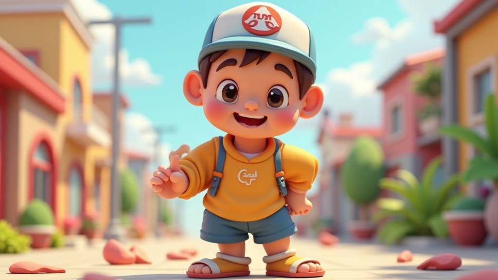 Stylized 3D character with cel-shading art style